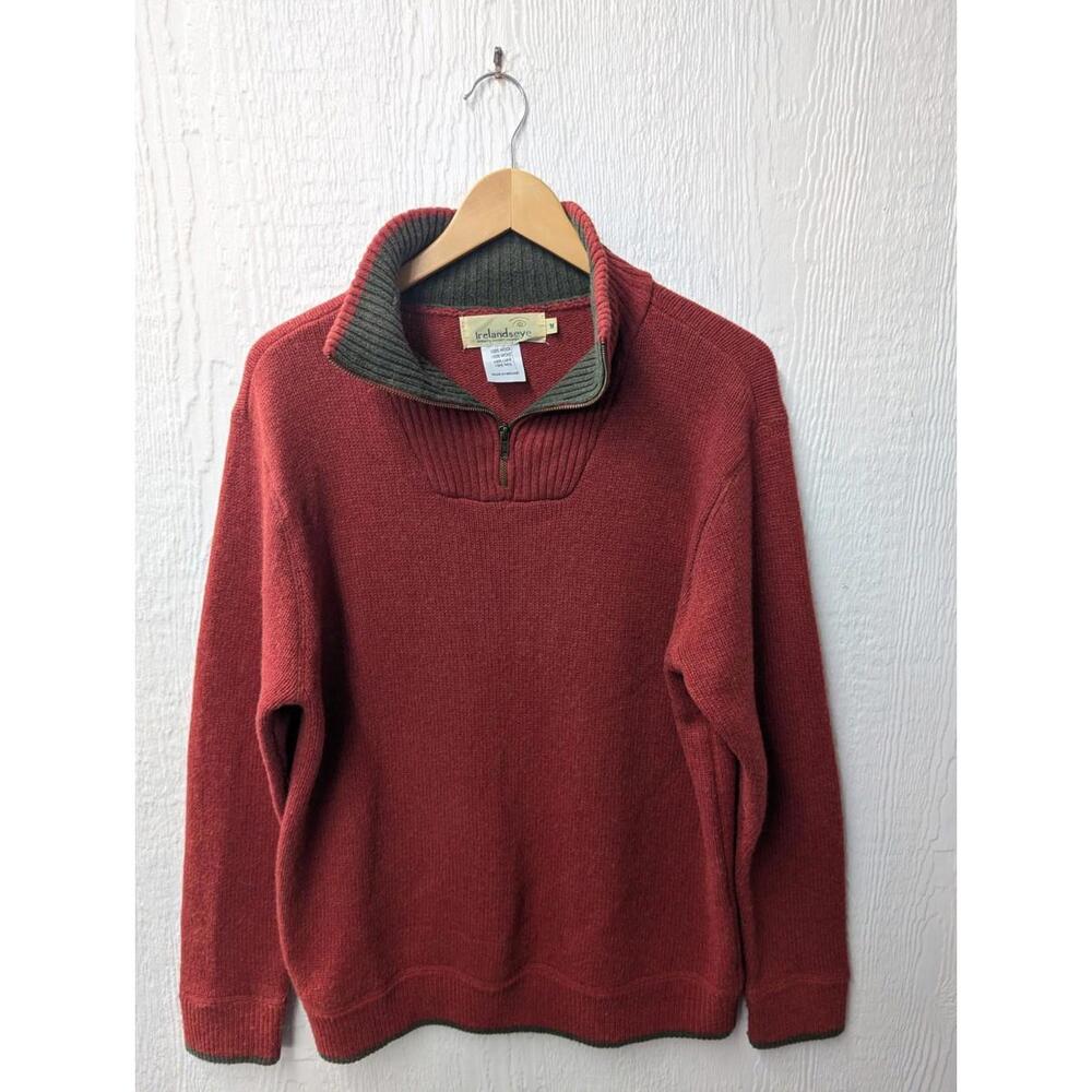 Irelands Eye 100% Wool 1/4 Zip Pullover Sweater Gorpcore Crunchy Classic Men's M